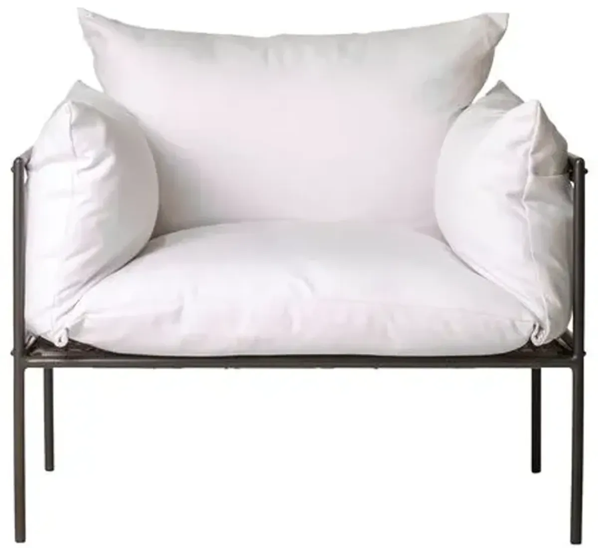 Santara Outdoor Aluminum Lounge Chair - Blanco/Smooth Charcoal Satin - Gray