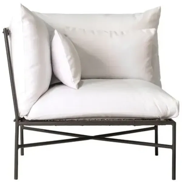 Santara Outdoor Aluminum Modular Corner Chair - Blanco/Smooth Charcoal Satin - Gray