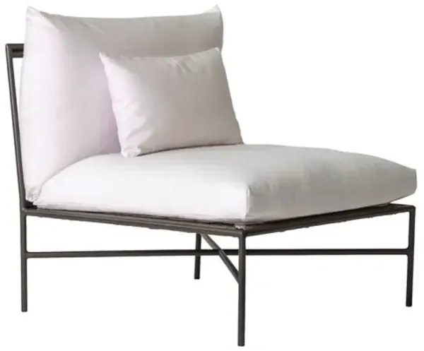 Santara Outdoor Aluminum Modular Armless Chair - Blanco/Smooth Charcoal Satin - Gray