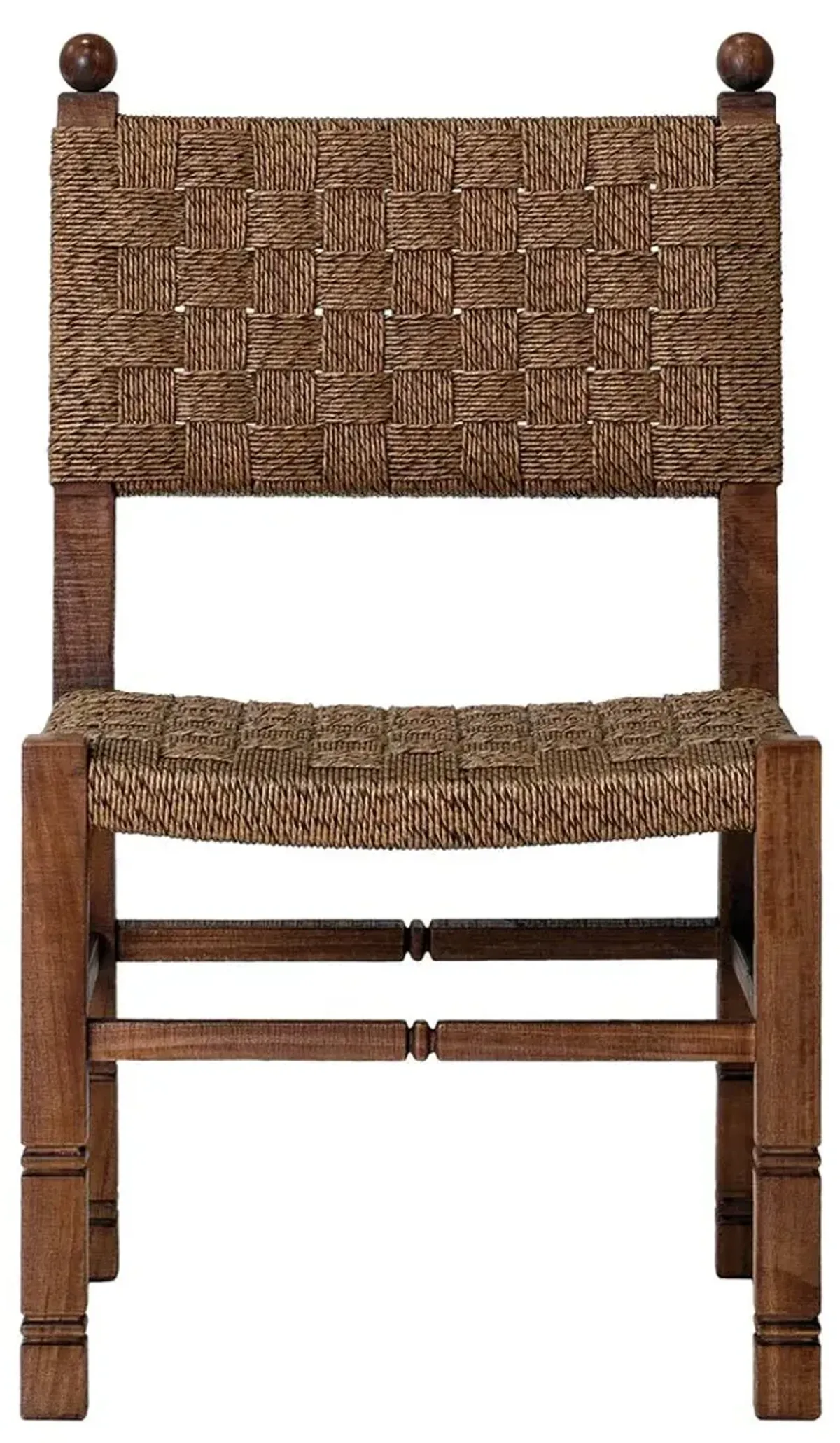 S/2 Nomadé Outdoor Teak/Rattan Dining Side Chairs, Weathered Pecan