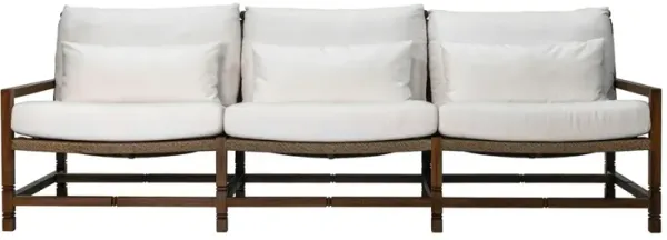 Nomadé Outdoor Rattan 3-Seat Sofa, Blanco/Weathered Pecan