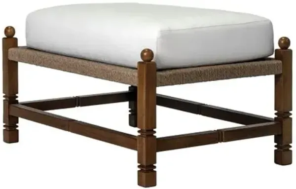 Nomadé Outdoor Rattan Ottoman - Blanco/Weathered Pecan - Brown