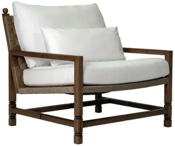 Nomadé Outdoor Rattan Lounge Chair - Blanco/Weathered Pecan - Brown