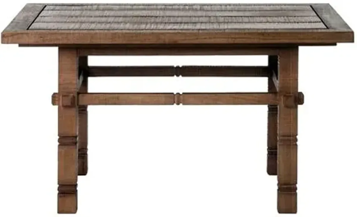 Nomadé Outdoor Teak Side Table - Weathered Pecan - Brown