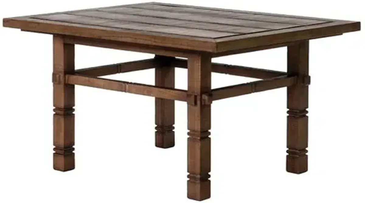 Nomadé Outdoor Teak Side Table - Weathered Pecan - Brown