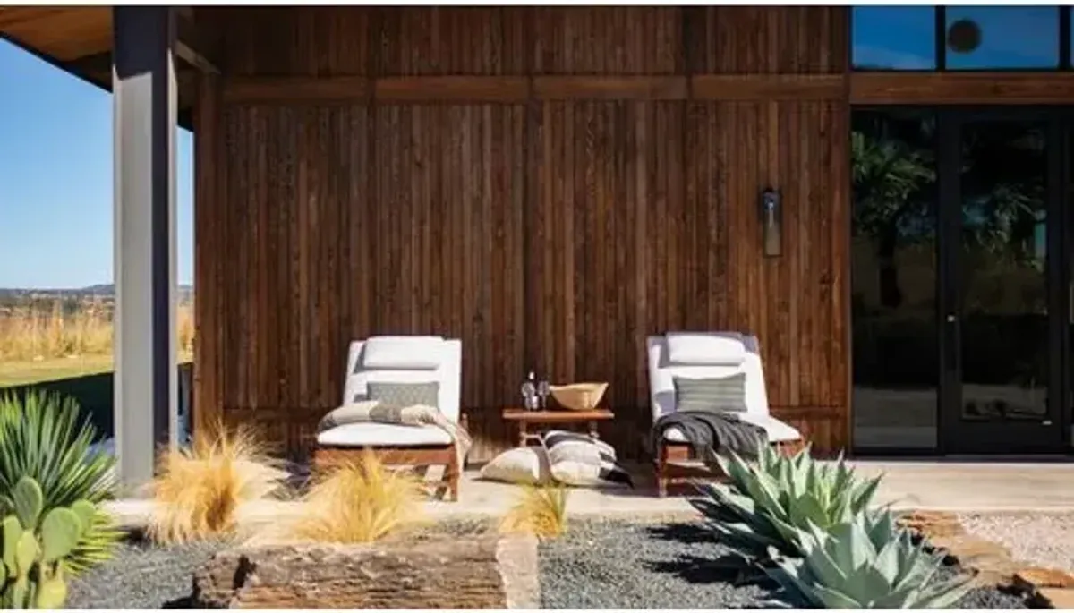 Set of 2 Nomadé Outdoor Rattan Pool Chaise Lounges - Blanco/Weathered Pecan - Brown - Comfortable, Sturdy, Stylish