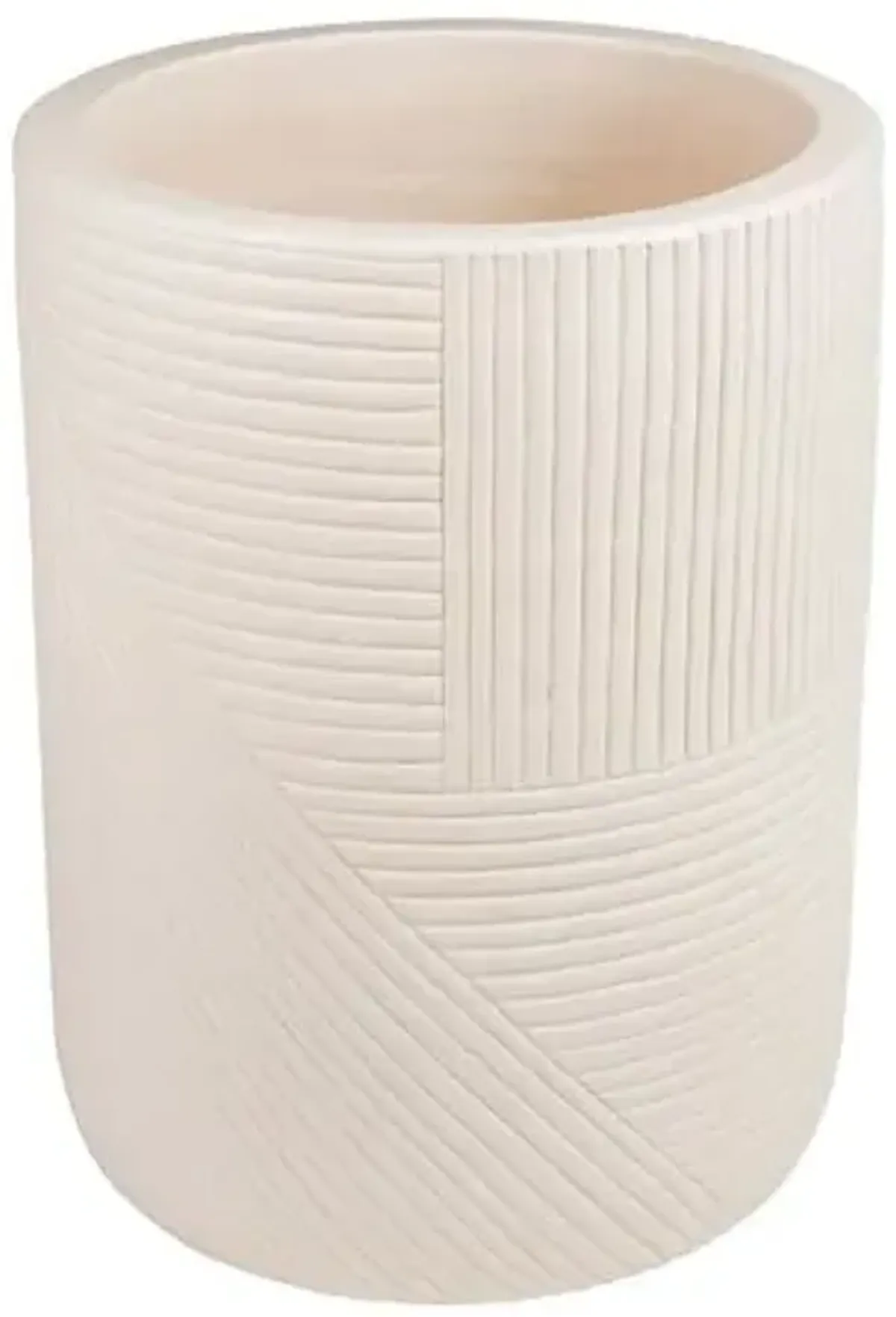 Tranquillo Outdoor Textured Hand Crafted Tall Ceramic Planter Set - Handcrafted - Brown - • Large: 22Hx16Wx16D in• Small: 20Hx12Wx12D in