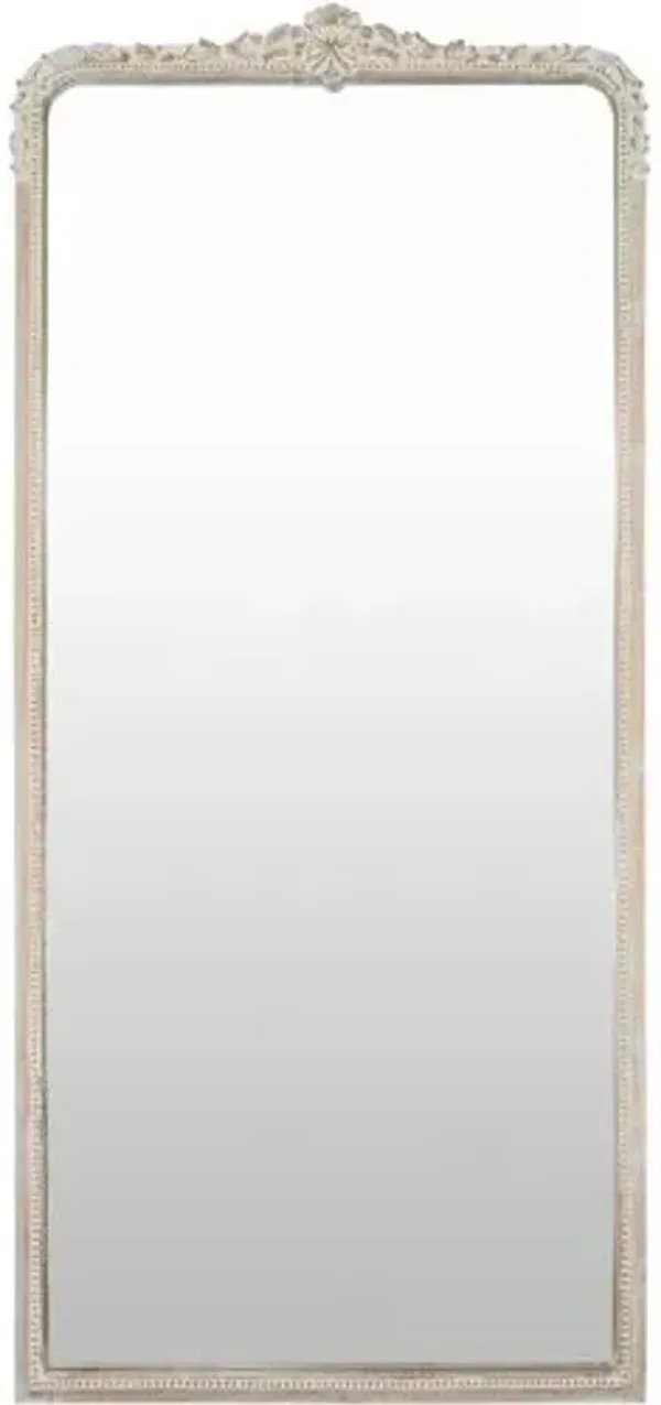 Sylar Antique Floor Mirror - White