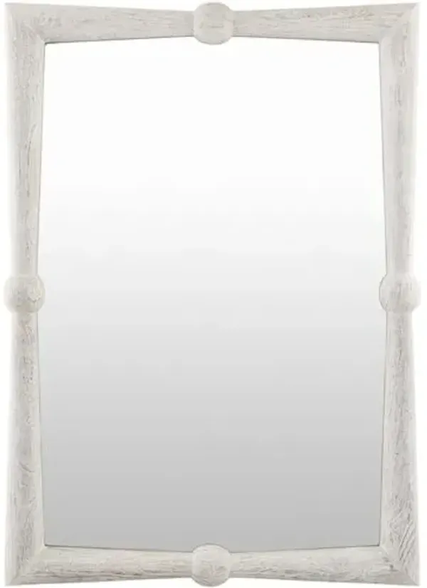 Lysha Distressed Wood Wall Mirror - White