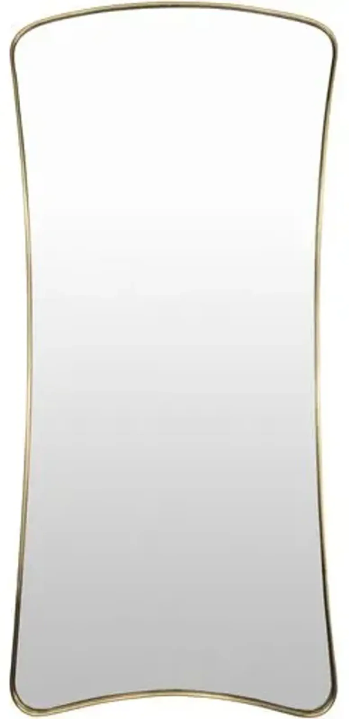 Zevran Curved Brass Full Length Wall Mirror - Gold