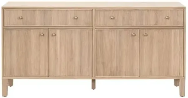 Linden Fluted Media Sideboard - Natural Oak - Brown