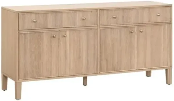 Linden Fluted Oak Media Sideboard - Natural - Brown
