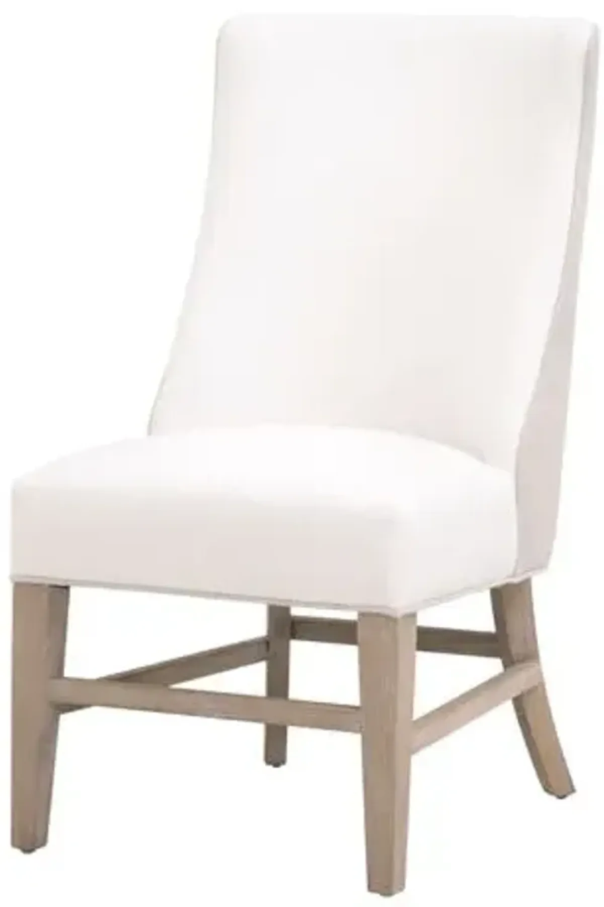 James Two-Tone Head Dining Chair - Linen/Pearl Performance - White