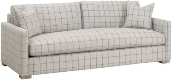 Carson Linen Plaid Sofa - Cement