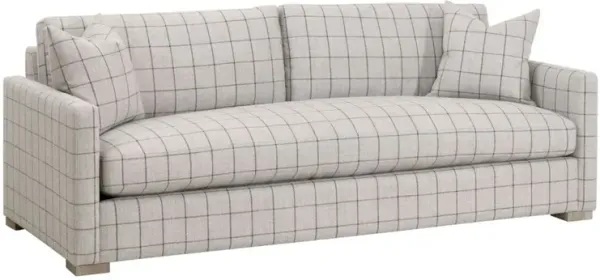 Carson Linen Plaid Sofa - Cement