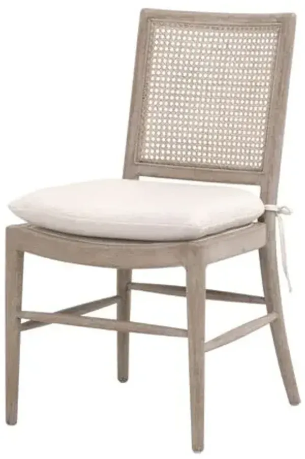 Set of 2 Indira Cane Dining Chairs - Natural Gray/Cream