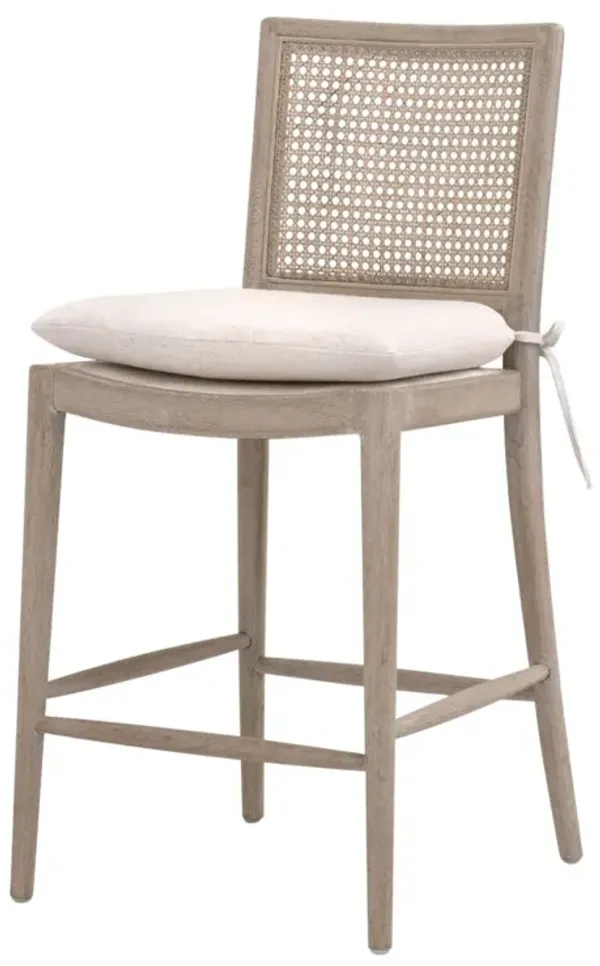 Indira Cane Counter Stool - Natural Gray/Cream
