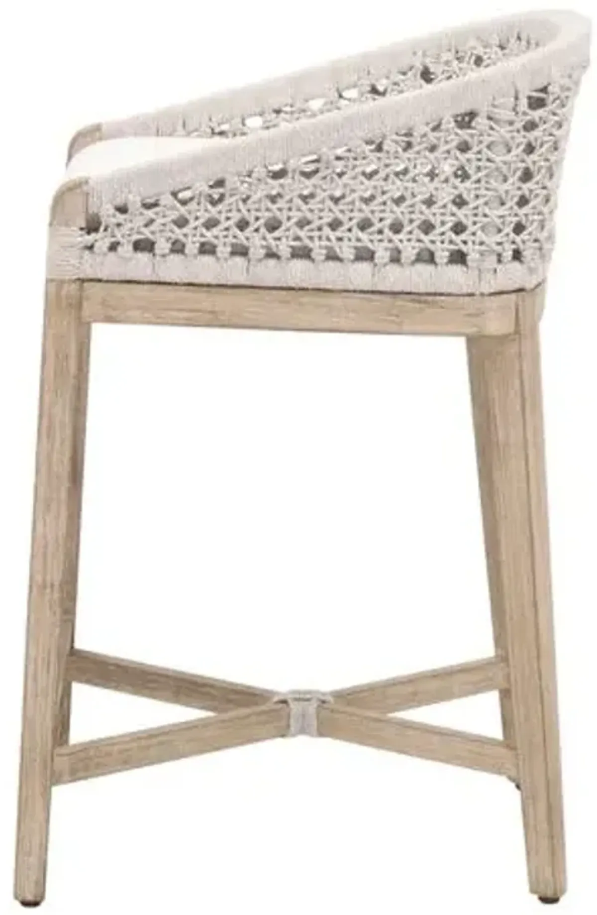 Sunny Mahogany/Rope Counter Stool - Pearl/Natural Gray