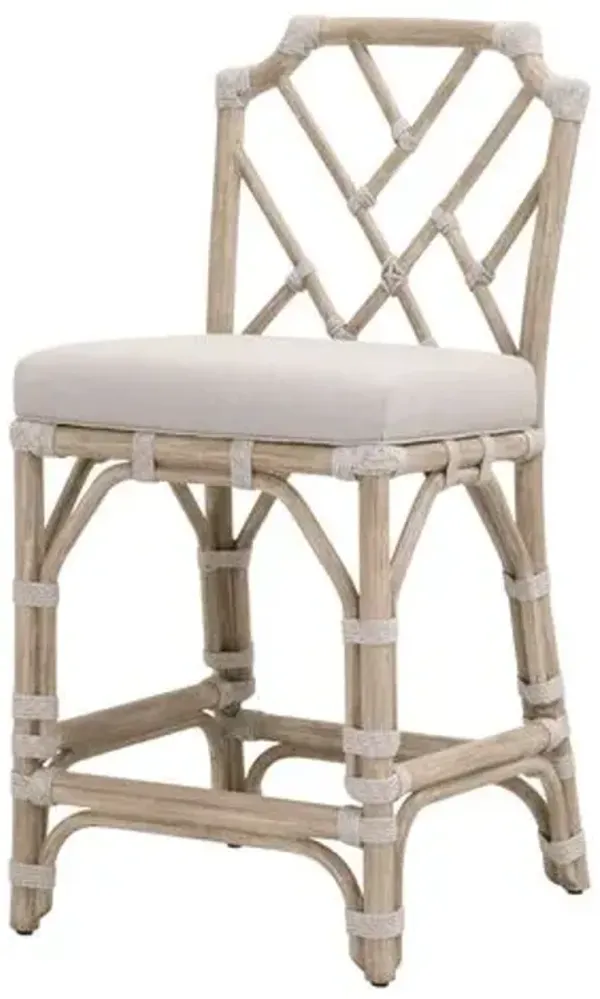 Kaeryn Mahogany/Rope Counter Stool - Taupe