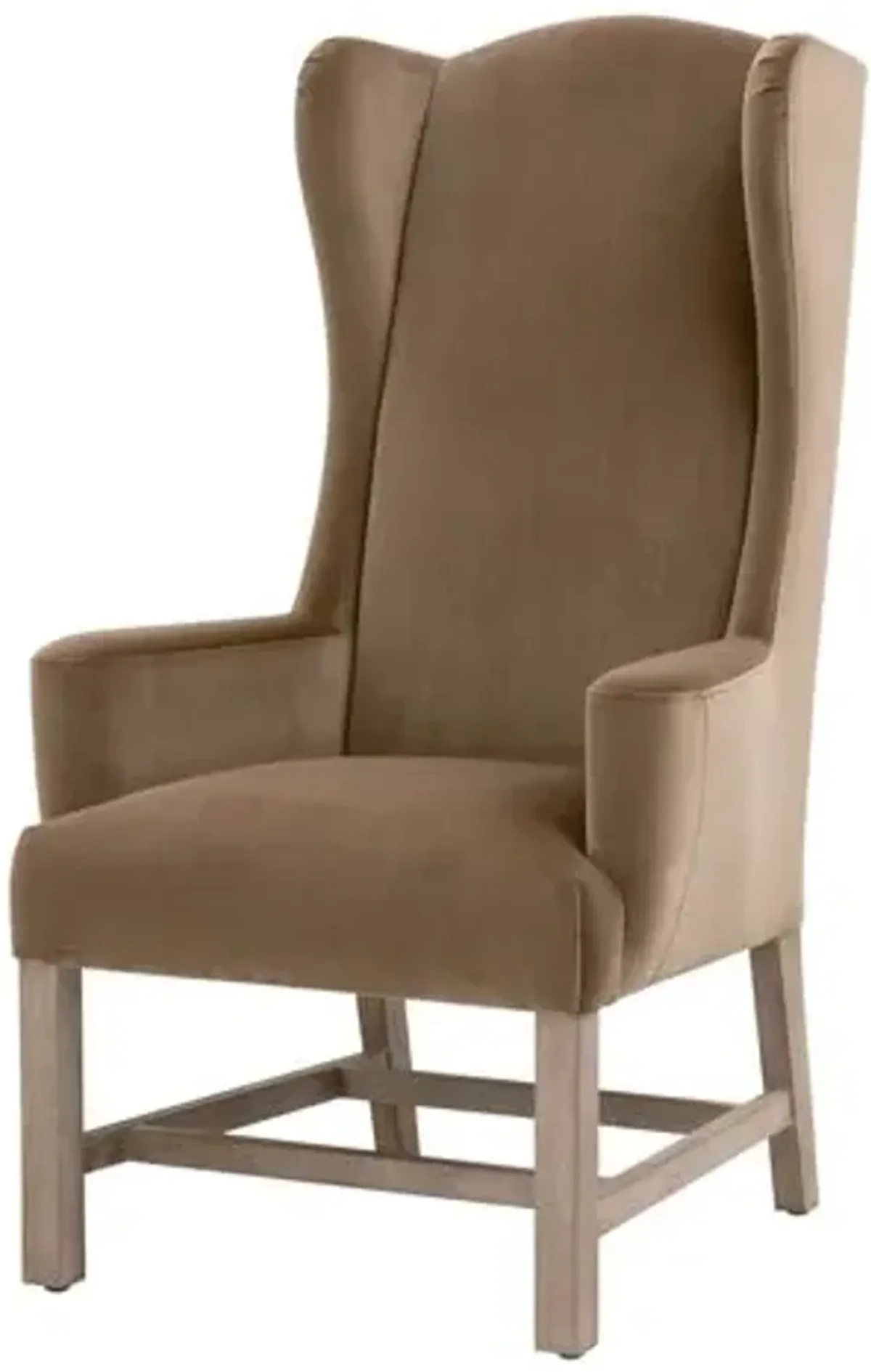 Callie Velvet Wingback Armchair - Brown