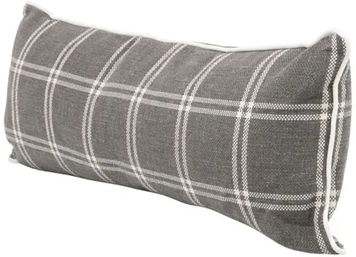 Set of 2 Emery 13"x34" Plaid Lumbar Pillows - Smoke