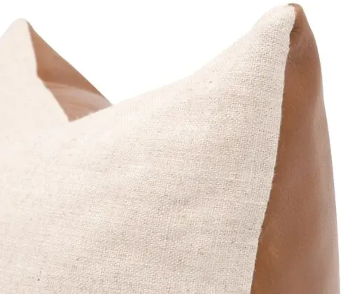 Set of 2 Birch 22" Leather/Jute Pillows - Whiskey Brown