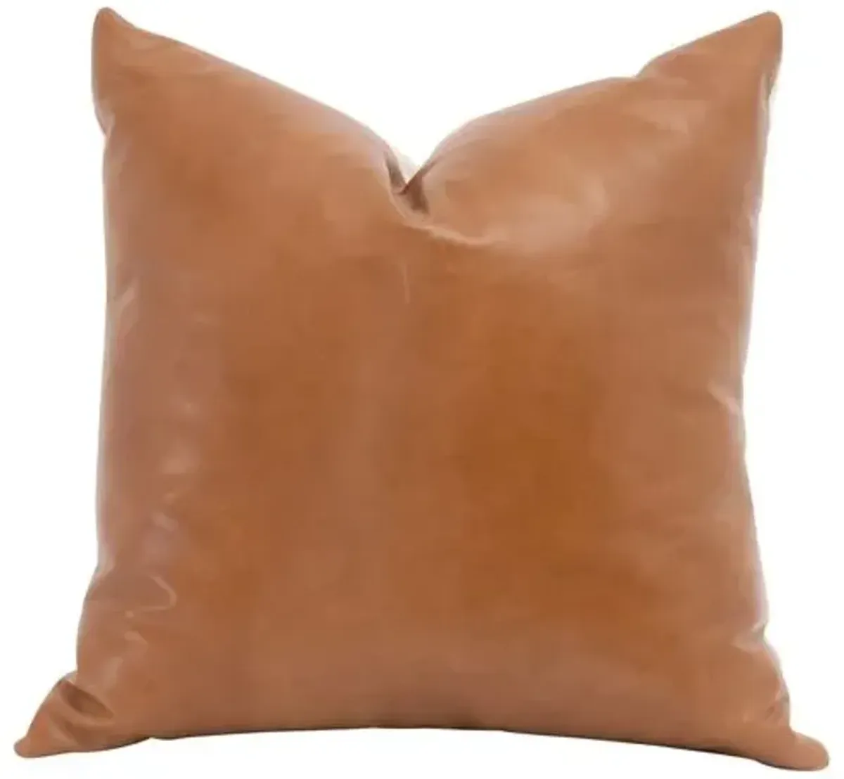 Set of 2 Birch 22" Leather/Jute Pillows - Whiskey Brown