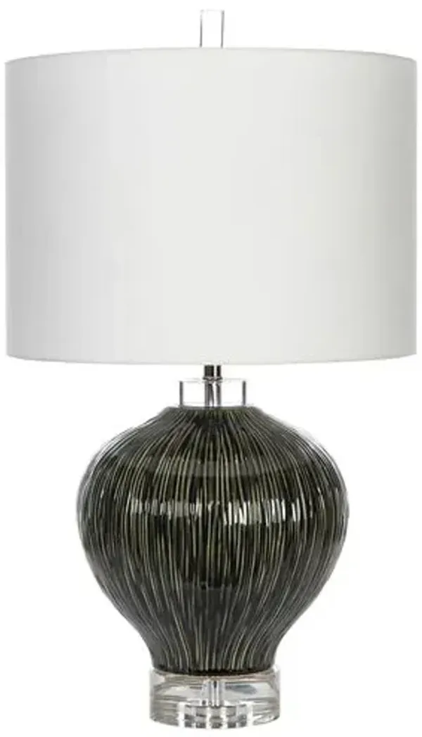 Greenleigh Ceramic Table Lamp - Dark Green - Bradburn Home - Handcrafted