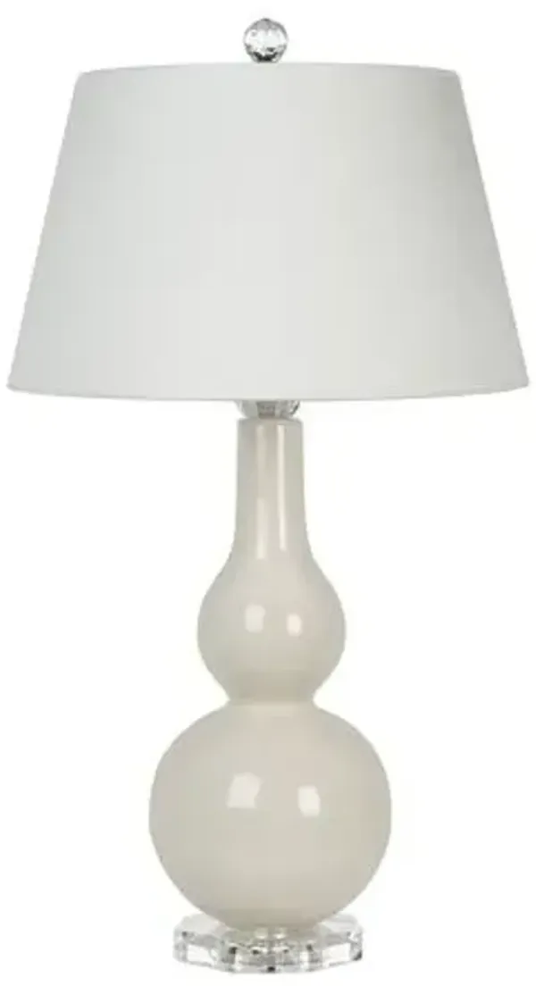 Melea Markell Blanc Arabella Ceramic Table Lamp - Off White - Bradburn Home