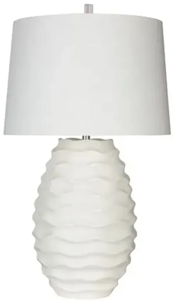 Barclay Butera - Bradburn Home - Escondido Wave Ceramic Table Lamp - White