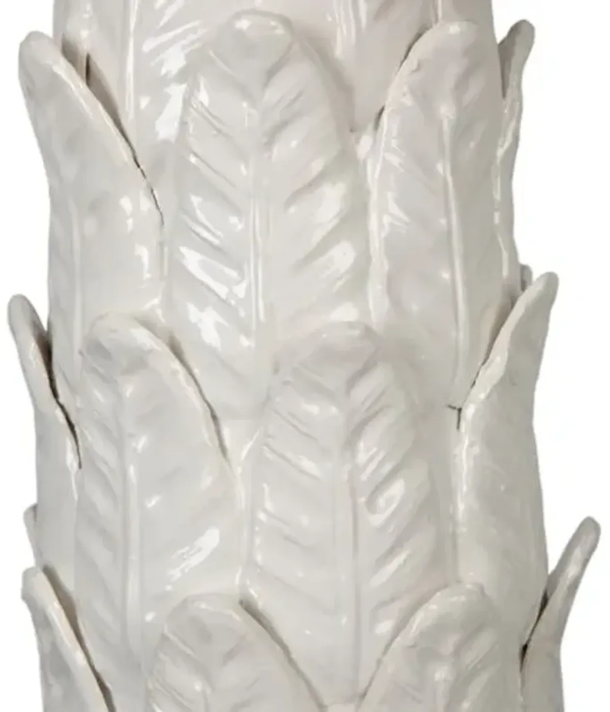 Kona Palm Blanc Ceramic Table Lamp - White - Bradburn Home