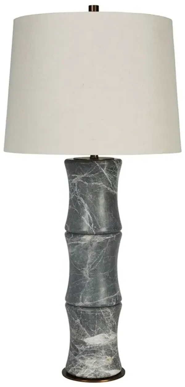 Marble Bamboo Table Lamp - Gray/White - Bradburn Home