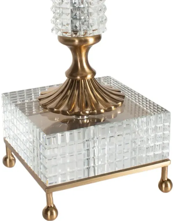 Melea Markell Arabella Glass Table Lamp - Clear/Brass - Bradburn Home