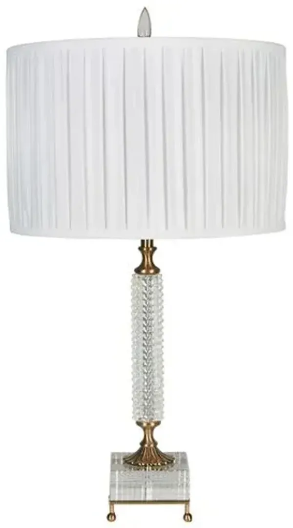 Melea Markell Arabella Glass Table Lamp - Clear/Brass - Bradburn Home