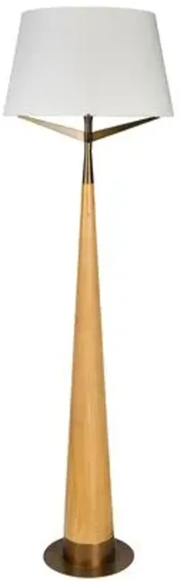 Camelback Floor Lamp - Natural Wood/Copper - Bradburn Home