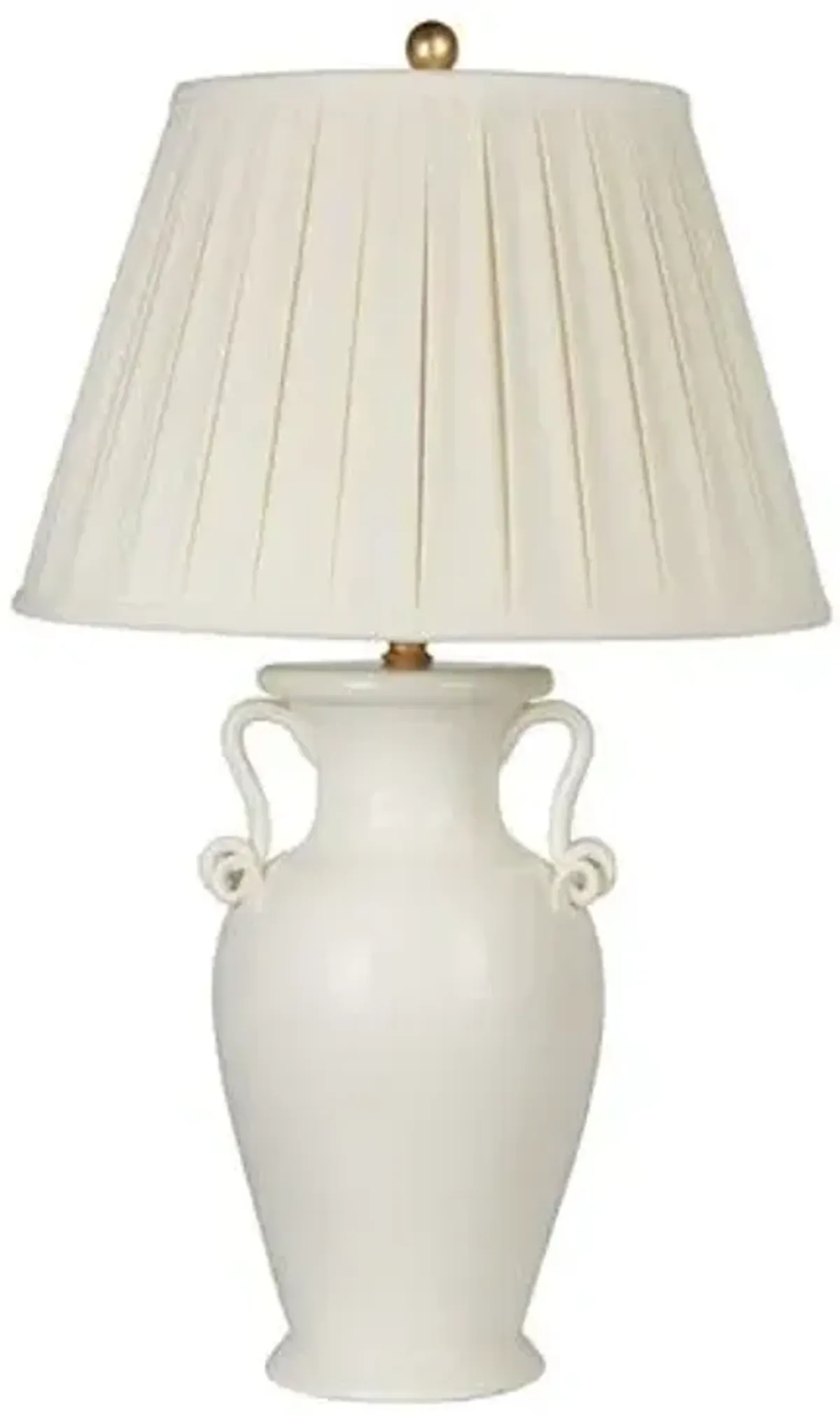 Como Scroll Blanc Couture Ceramic Table Lamp - White - Bradburn Home