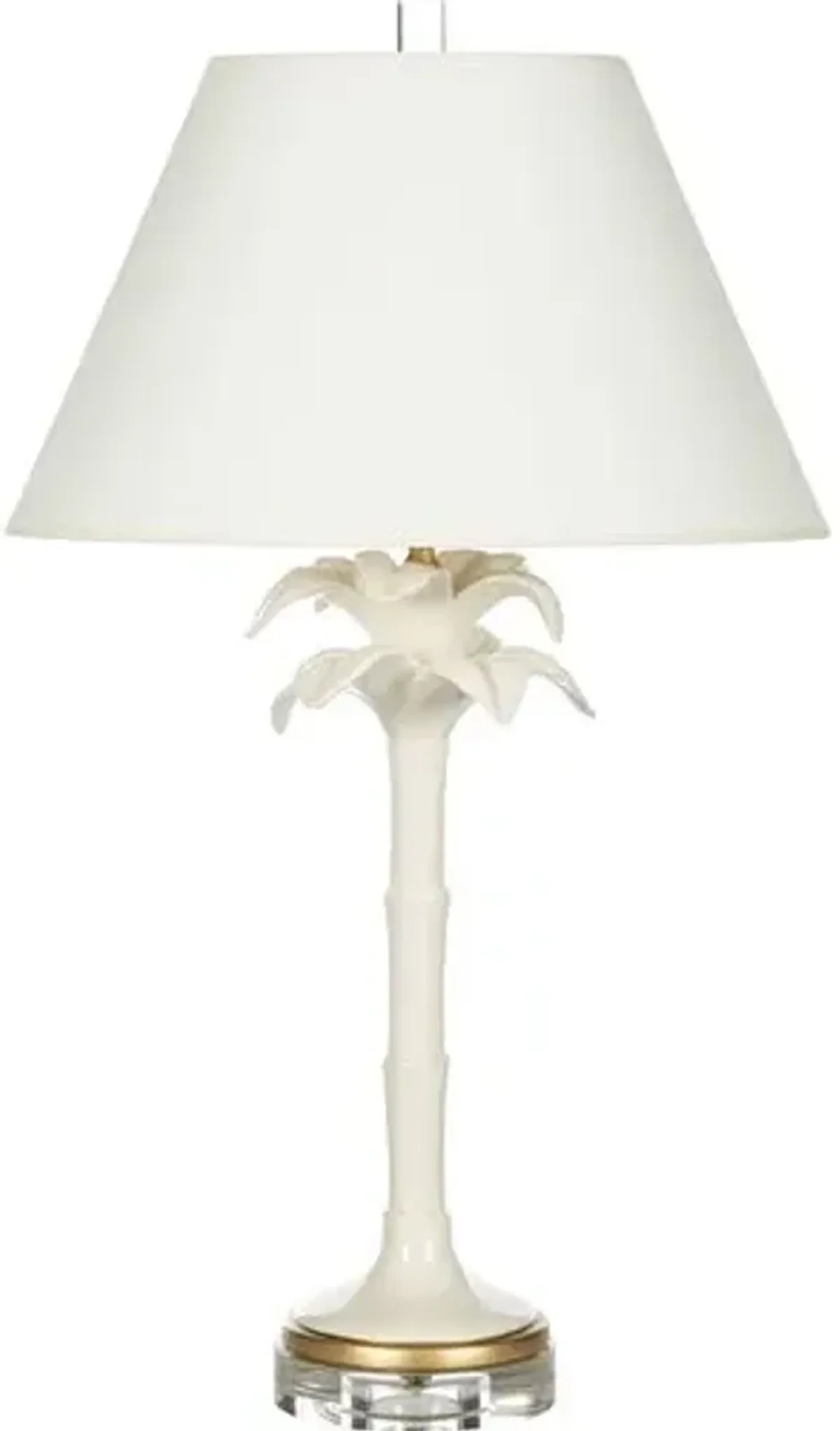Orleans Palm Couture Ceramic Table Lamp - White - Bradburn Home