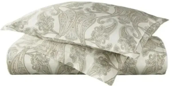 Classic Printed Cotton Sateen Duvet Set - Pearl - Peacock Alley - Ivory