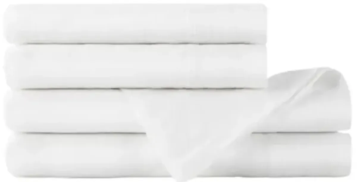 European Washed Linen Sheet Set - Peacock Alley - White, 300 Thread Count, Egyptian Cotton Sateen, Soft and Luxurious