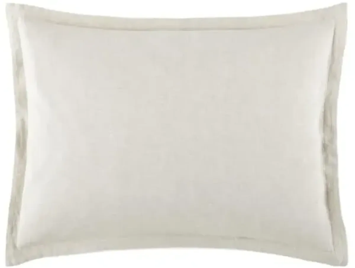 European Washed Linen Sham - Peacock Alley - Ivory