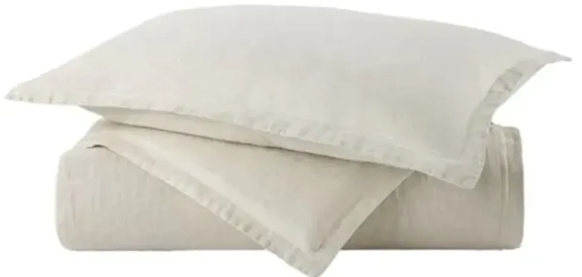 European Washed Linen Duvet - Peacock Alley - Ivory
