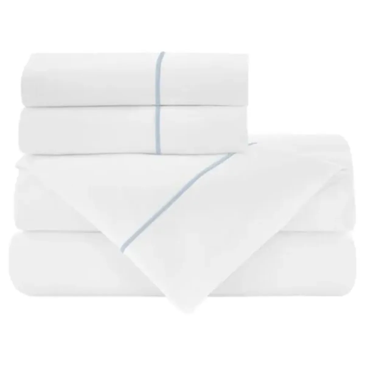 Soprano II Sateen Sheet Set - Peacock Alley - Blue, 300 Thread Count, Egyptian Cotton Sateen, Soft and Luxurious