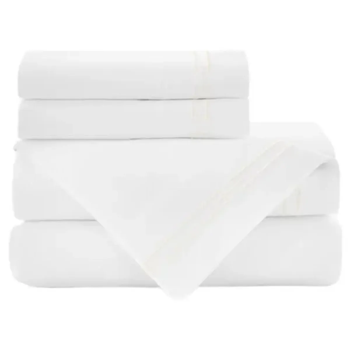 Stanza Embroidered Sheet Set - Peacock Alley - White, 300 Thread Count, Egyptian Cotton Sateen, Soft and Luxurious