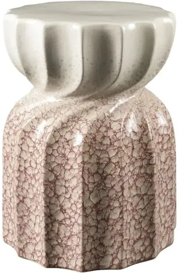 Sira 18" Speckled Ceramic Garden Stool