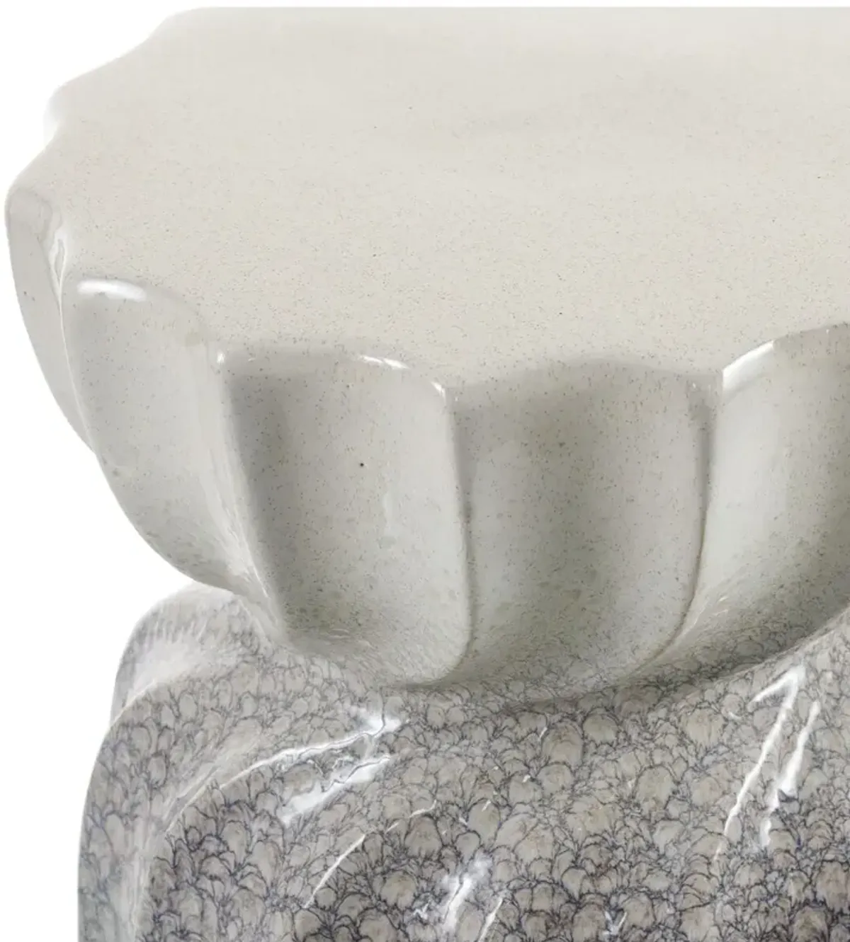 Sira 18" Speckled Ceramic Garden Stool