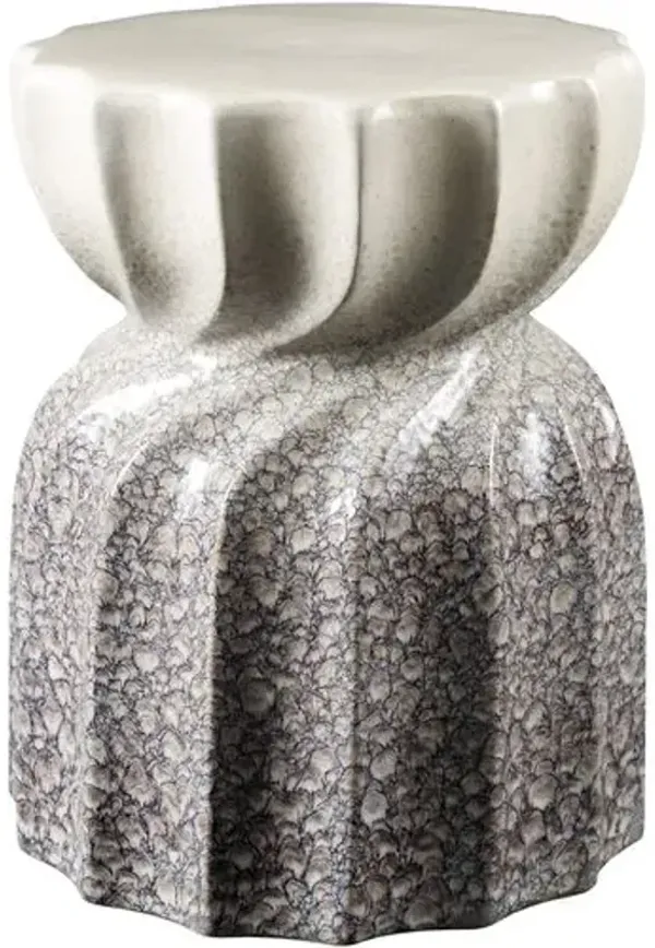 Sira 18" Speckled Ceramic Garden Stool