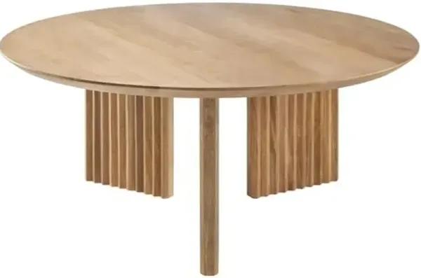 Siona 36" Round Wooden Coffee Table - Brown