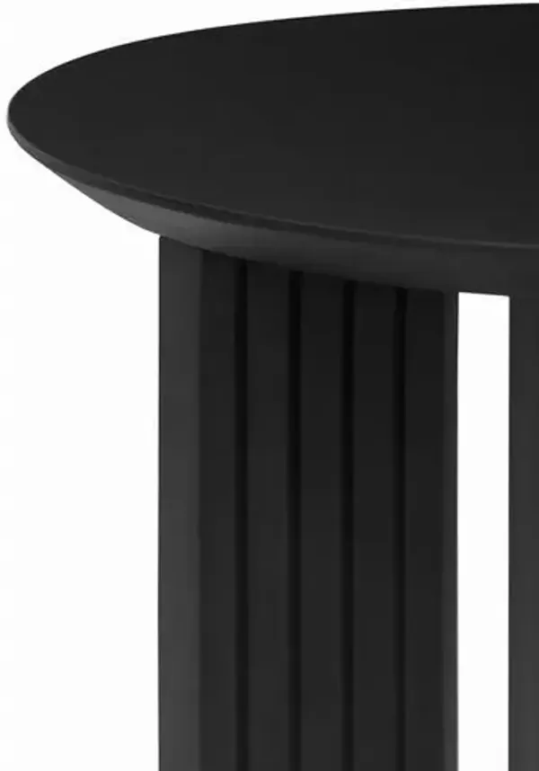 Siona 18" Round Wooden End Table - Black