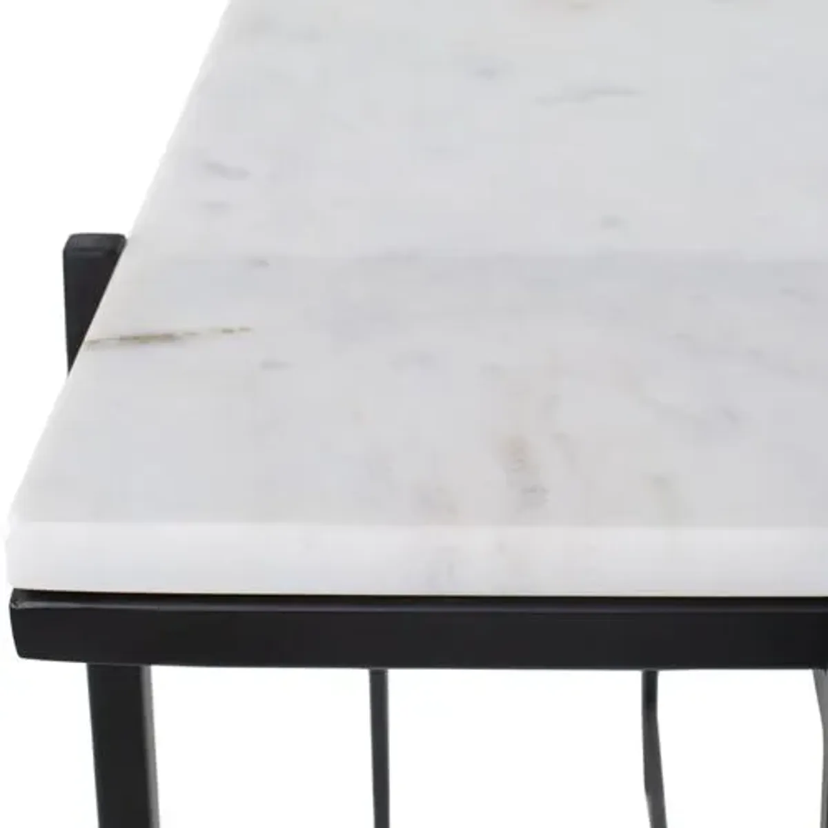 Zarina Rectangle Marble Top Console Table - White