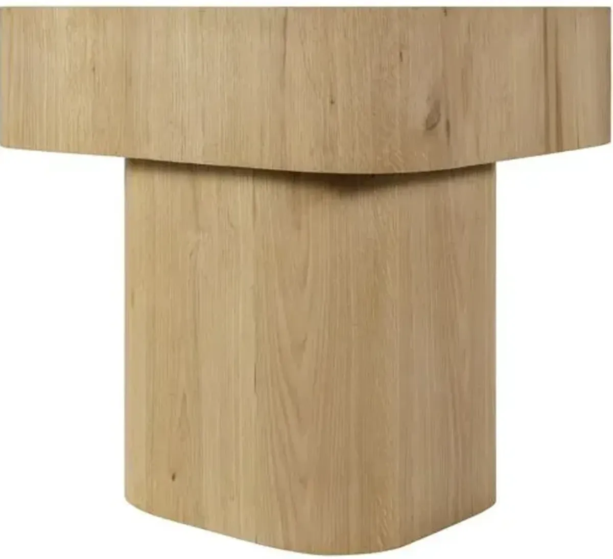 Orik 22" Square Wooden End Table - Natural - Clear